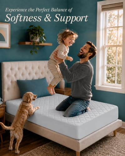 Twin Mattress Pad, Quilted Mattress Protector Topper fits 16" Deep Pocket - Image 6
