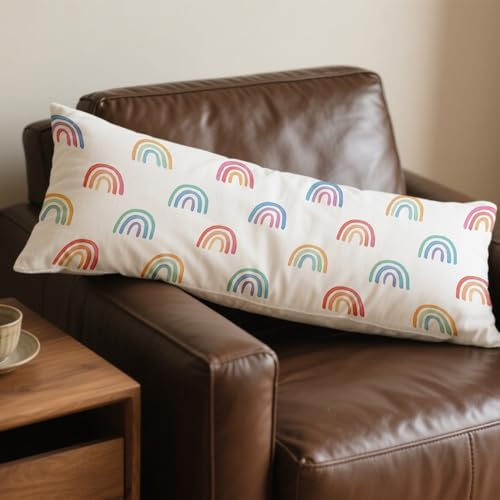 Boho Pastel Rainbow 20x54 Body Pillow Cover, Girl Nursery Decor, Boho - Image 7