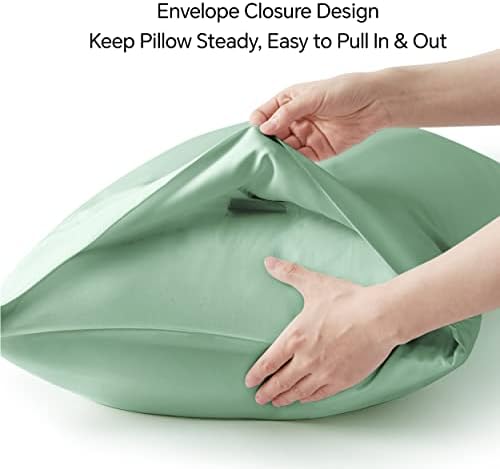 BEDELITE Pillow Cases Standard Size 2Pcs, Rayon from Bamboo, Mint Green - Image 6