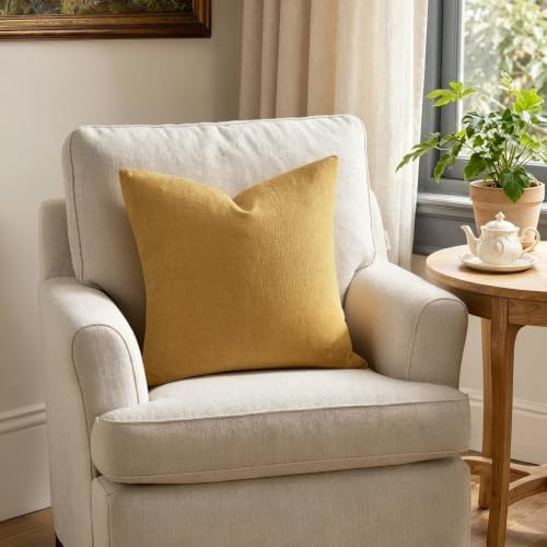 MIULEE Apricot Brown Chenille Couch Throw Pillow Covers - Image 3