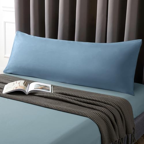 MILVOWOC Brushed Microfiber Body Pillowcases, Slate Blue, 20x48 Inch - Image 2