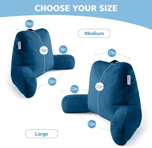 Reading Pillow with Adjustable Memory Foam, Adult Backrest with Arms, Back - Image 3