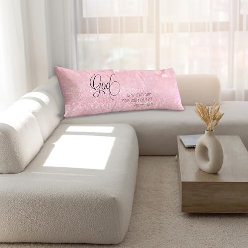 God is Within Her She Will Not Fall Christian 20x54 Body Pillow Cover, - Image 6
