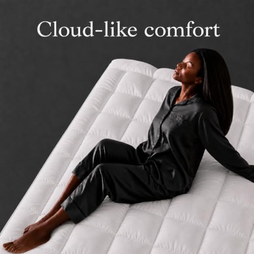 100% Cotton Mattress Topper Queen Size, Plush Pillow Top Mattress Topper - Image 3