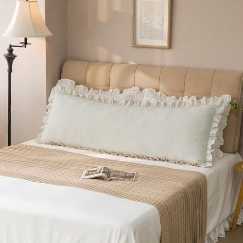GLORY SEASON Pillow Shams Set of 2 Washed 100% Cotton Retro Ruffle Flounces - Image 6