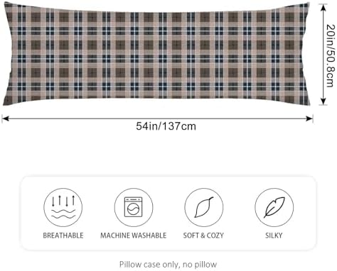 Scottish Tartan Plaid Pillow Cover 20x54 Long Pillow Case Protector - Image 2