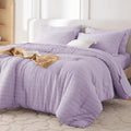 MUXHOMO 5 Pieces Twin XL Comforter Set, Seersucker Bed in a Bag Twin XL Size by MUXHOMO