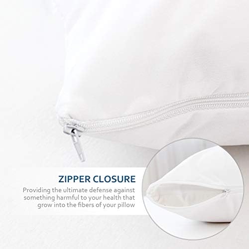 Queen Pillow Protector Zippered, Queen Size 20x30 Pillow Case Protector - Image 3