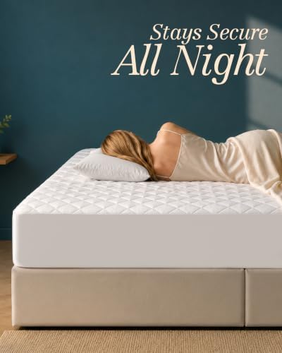 Queen Mattress Pad, Quilted Mattress Protector Topper fits 16" Deep Pocket - Image 4