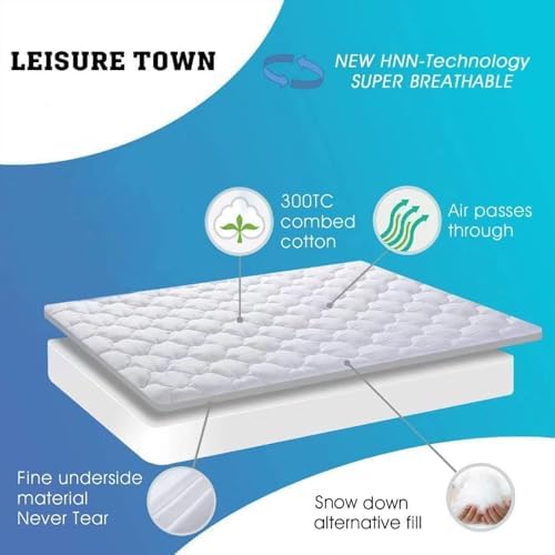 LEISURE TOWN Cotton Twin Mattress Pad Fitted Quilted Mattress Cover - Image 4