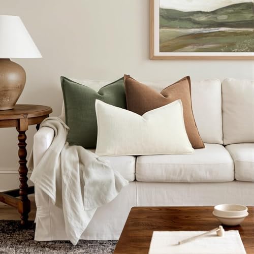 MIULEE Thick Textured Euro Sham Throw Pillow Covers 26x26 Inch Brown Sugar - Image 5