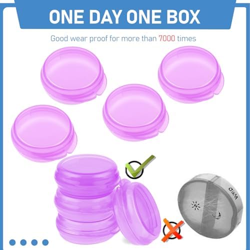 4 Pcs Mini Pill Organizer Small Pill Box Cute Portable Pill Case, 4 Purple - Image 7