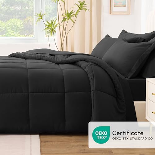 Love's cabin California King Comforter Set Ash Black, 7 Pieces California King - Image 5