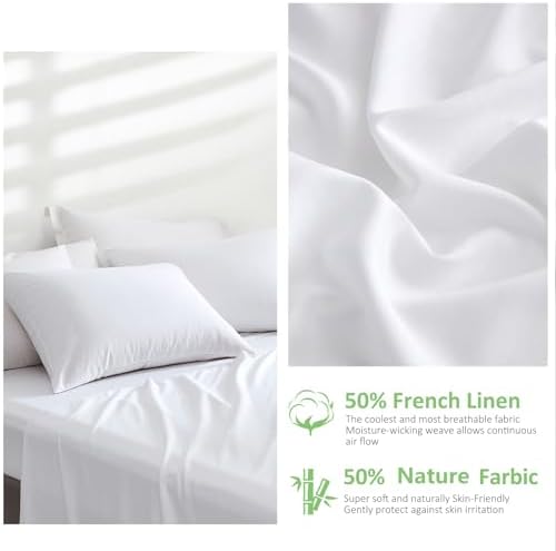 LUXEAR Pillow Cases, 2 Pack King Size Linen Pillowcases - Image 3