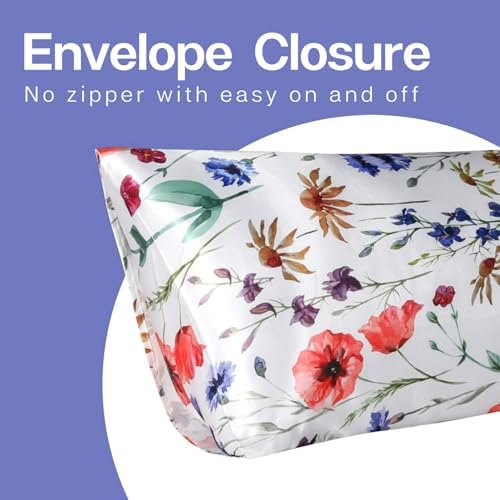 MR&HM Satin Body Pillow case, Floral Mixed - Image 4
