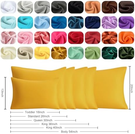 Queen Pillow Cases, 2 Pack, 20x30 in, Microfiber, Ginger Yellow - Image 6