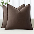 MIULEE Decorative Linen Pillow Covers 18x18 Inch Reddish Brown by MIULEE
