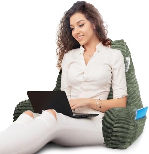 Nestl Reading Pillow with Shredded Memory Foam, Luxe Cut Plush Back Pillow - Image 7