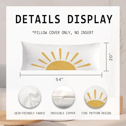 Boho Cute Sun Sunshine 20x54 Body Pillow Cover, Boho Sunshine Nursery Decor - Image 2