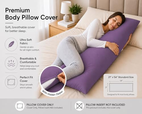 EVOLIVE Body Pillow Covers 2-Pack, Microfiber - Image 3