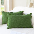 CaliTime Decorative Couch Throw Pillow Covers 20 X 12 Inches Forest Green by CaliTime