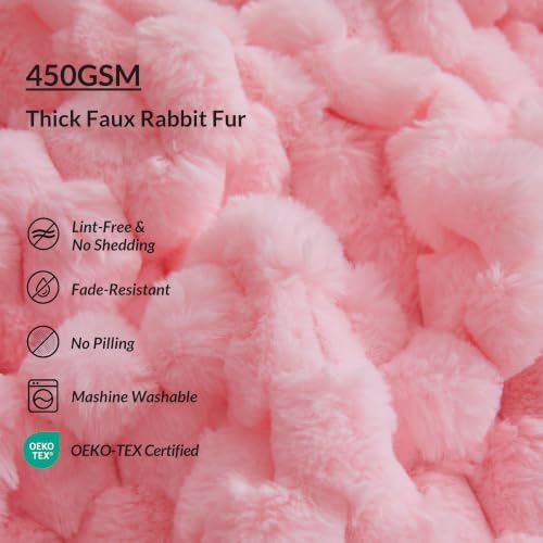 XeGe Luxury 3D Bubble Fluffy Faux Rabbit Fur Body Pillow Cover 20x54 - Image 6