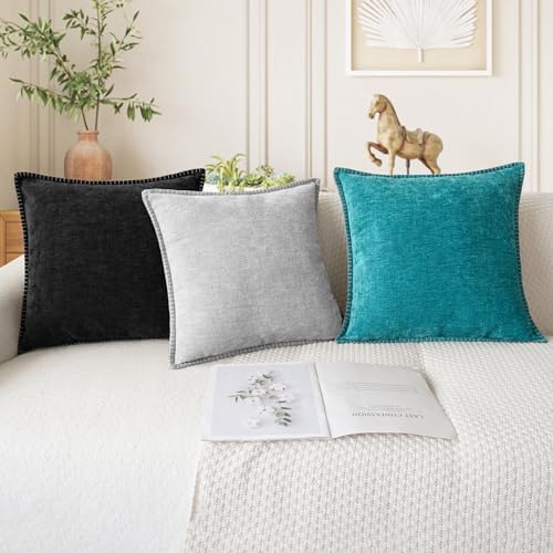 CaliTime Decorative Couch Throw Pillow Covers 24 X 24 Inches Lake Blue - Image 5