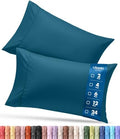 Pillow Covers Standard Set of 4, Soft and Comfy Pillow Cases, Denim Blue by UTOPIABEDDING