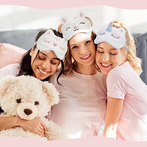 Geyoga 6 Pcs Sleep Mask Cute Unicorn Bunny Cat Sleeping Eye Cover Funny Soft - Image 5
