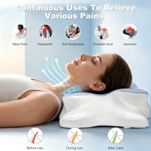 VYLEE Cervical Neck Pillow, Memory Foam Contour Pillow - Image 2