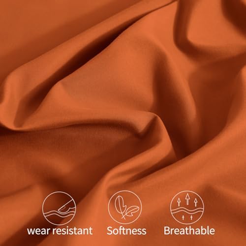 Horbaunal Microfiber Pillowcases Queen Size, Burnt Orange, 2 Pack - Image 6