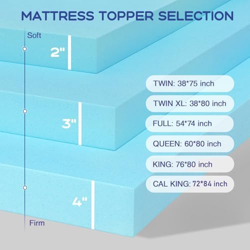 VALUXE Full Mattress Topper 3 Inch Cooling Gel Memory Foam - Image 6
