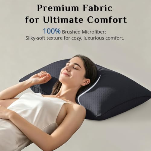JOLLYVOGUE Black Pillows King Size Set of 4, Washable Supportive Firm Bed - Image 4