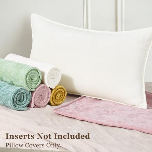 decorUhome Cream White Throw Pillow Covers 26x26 Set of 2 - Image 5