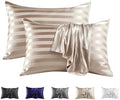 MR&HM Satin Pillowcase 2 Pack, Standard Size 20"x26", Champagne Striped by MRHM