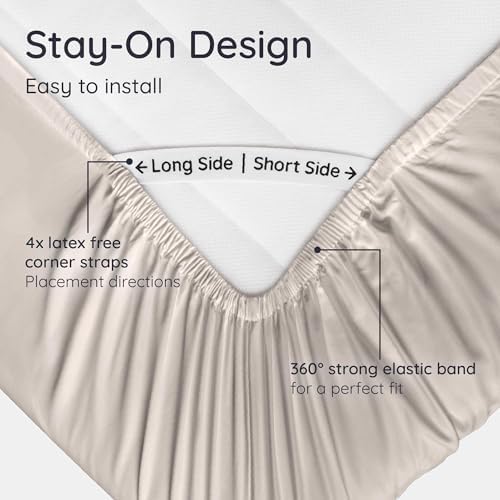 Bambaw 100% Viscose Derived from Bamboo Fitted Sheet Full Size, Cooling Fitted - Image 6