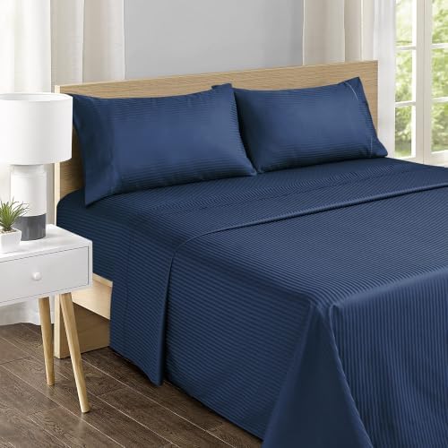 Feather & Stitch 100% Cotton Sateen 500 TC Full Size Bed Sheet Set - Image 2