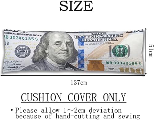 Money Body Pillow Cover 100 Dollar Bill USA Money Funny Hundred Dollar Long - Image 2