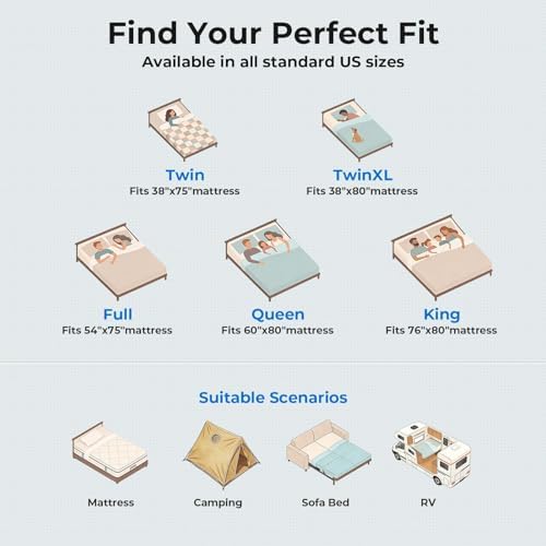 OhGeni Mattress Topper Pad, Soft Bed Cover - Image 6