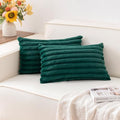 Pack of 2 Faux Fur Christmas Throw Pillow Covers 12x20 Inch by Unknown