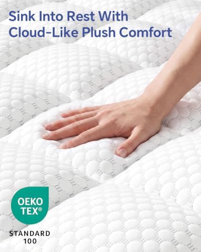BEDELITE King Mattress Topper, Pillow Top Mattress Pad Bed Cover 2 Inch - Image 5