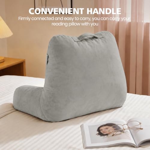 Memory Foam Reading Pillow for Sitting up in Bed, Sage Green - Image 4
