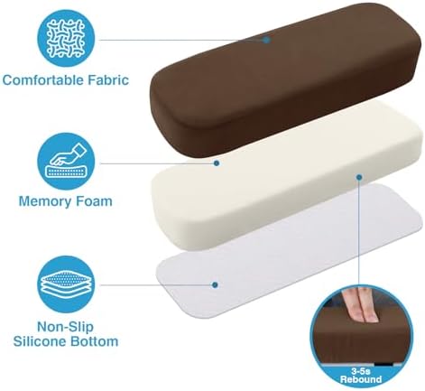 Smiry Memory Foam Office Chair Armrest Pads, Non-Slip Armrest Cushion - Image 3