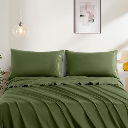 Dark Olive Green Standard Size Pillow Cases Set of 2 - Image 2