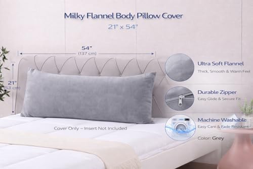 evolive Plush Body Pillow Cover 21"x54", Hidden Zipper - Image 2