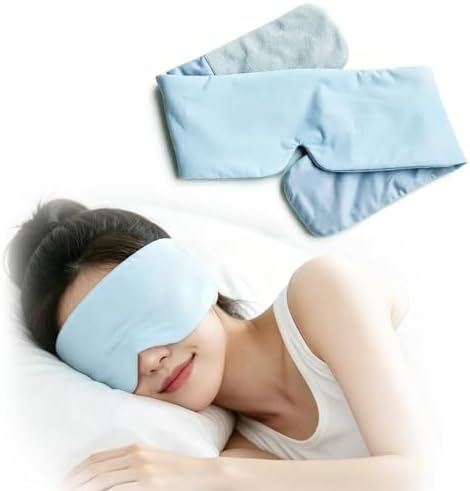 Silk Sleep Mask, Soft Pressureless Cooling Blackout Eye Covers by HIKIWIN