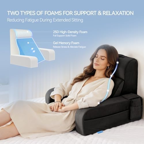 Kayfia Reading Pillow, Gel Memory Foam Back Rest Pillow - Image 3