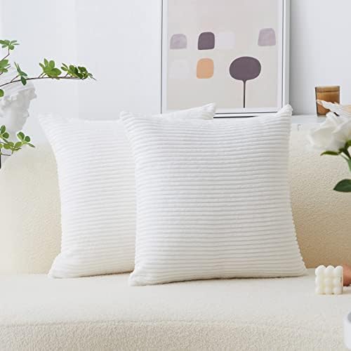 Home Brilliant Summer Pillow Covers 26 x 26 Set of 2 Super Soft Striped by HomeBrilliant
