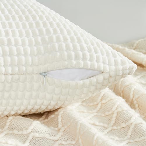 Topfinel 4 Packs Cream White Decorative Throw Pillow Covers 20x20 Inch - Image 6