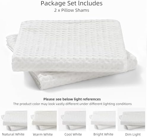 CHUFFED 100% Cotton Waffle Weave Pillowcases 2 Pack King Size, 20x36 Inches - Image 4